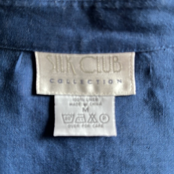 Silk Club Collection Blue Linen Shirt - Picture 4 of 4